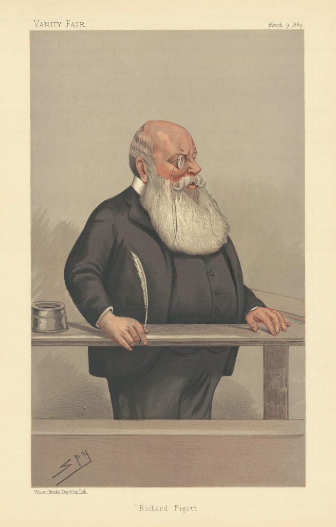 VANITY FAIR SPY CARTOON Richard Pigott. Irish Journalist. Lost Libel action 1889